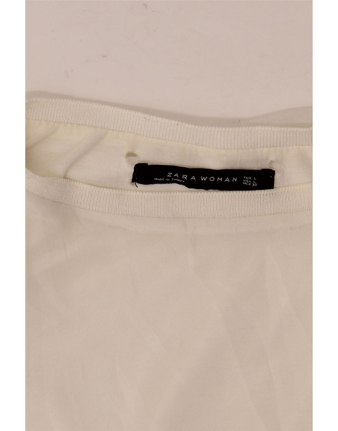 Damska prześwitująca bluzka z długim rękawem Zara UK 16, duża, biała