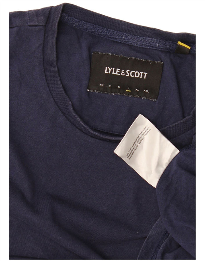Lyle & Scott Męski T-shirt Top, duży, granatowy, bawełniany
