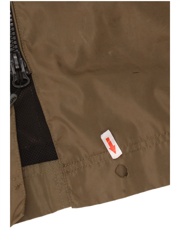 Damska kurtka przeciwdeszczowa z kapturem Superdry UK 14, duża, khaki, poliester