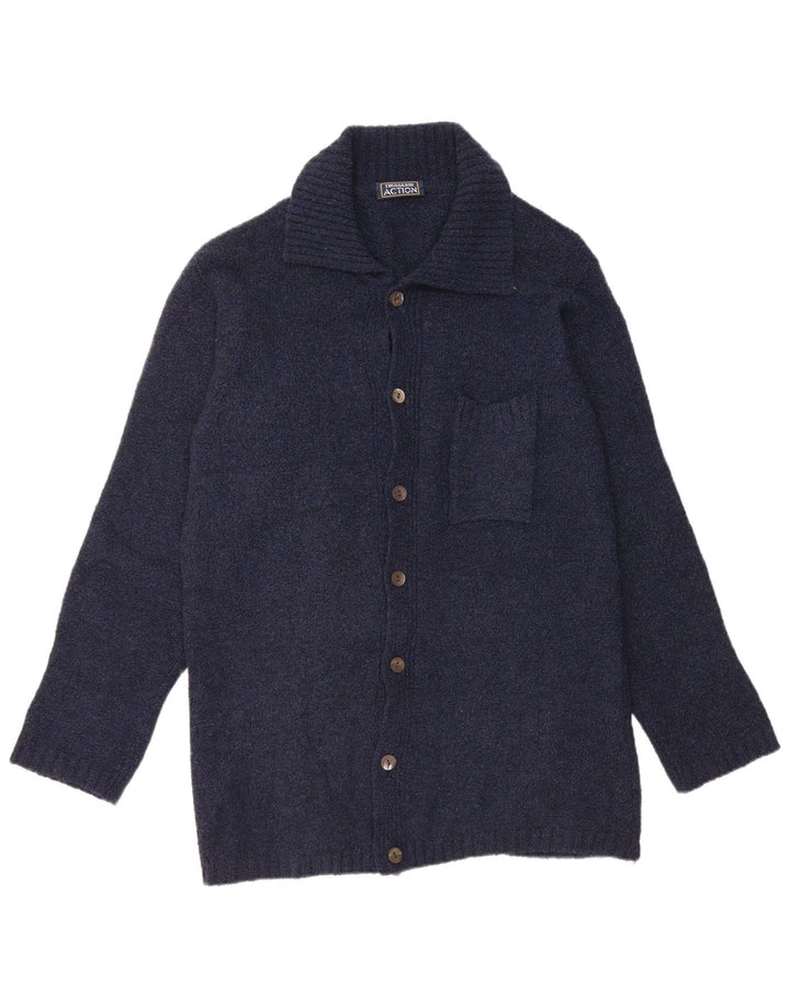 Sweter męski Trussardi, duży, granatowy, z wełny merynosów