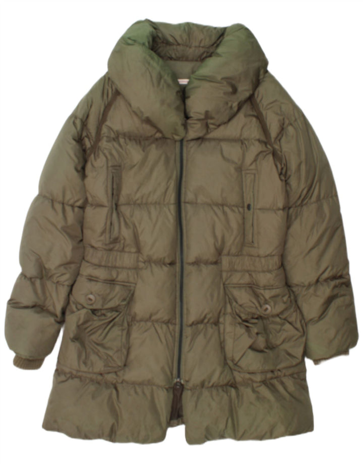 Damski ocieplany płaszcz Levi's UK 16, duży, zielony nylon