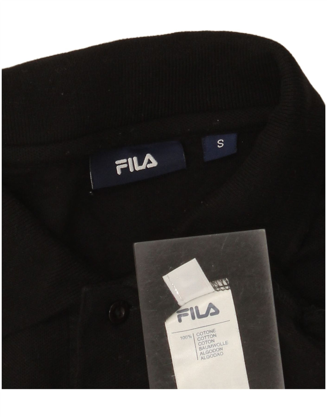 Męska koszulka polo Fila, mała, czarna, bawełniana