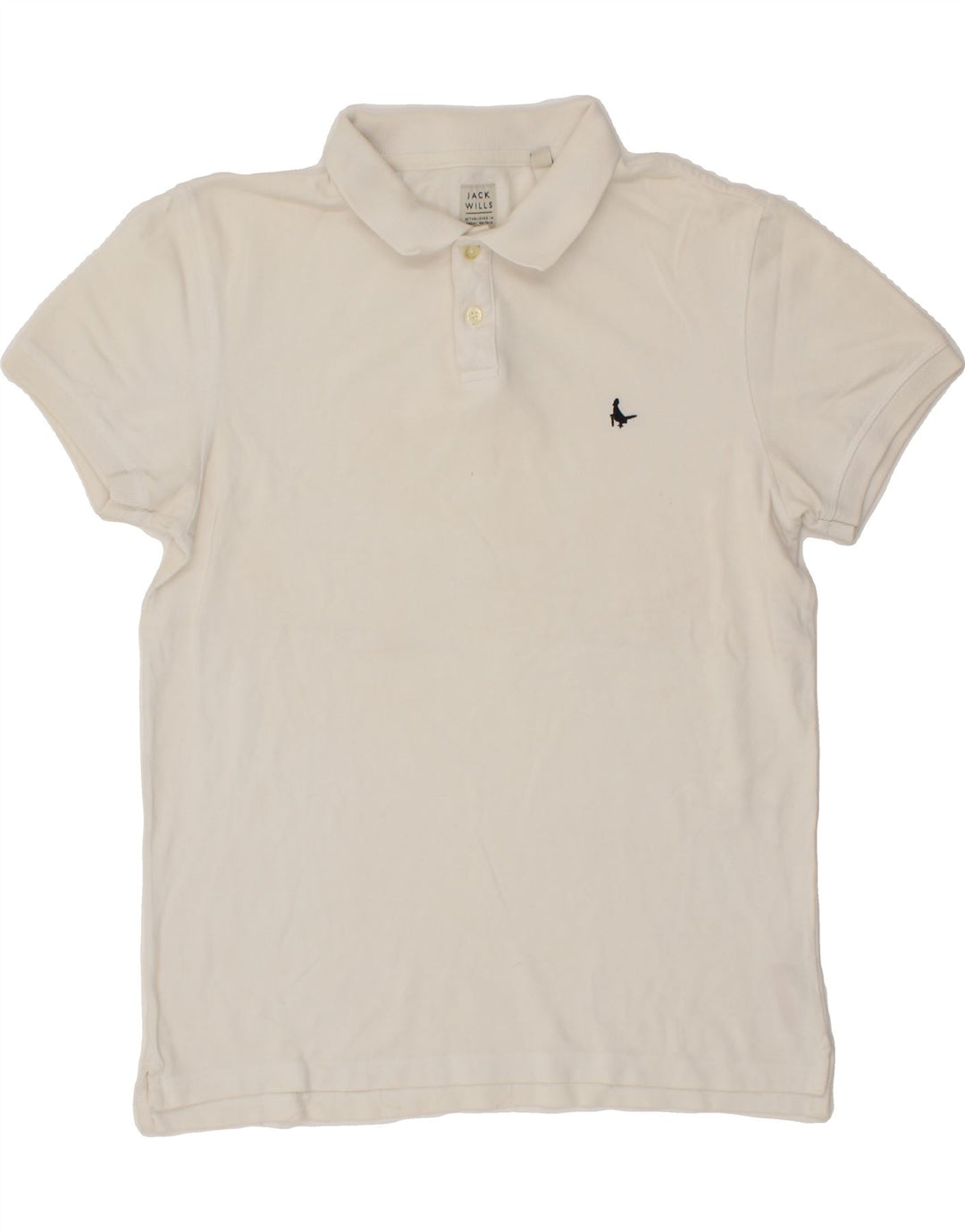 JACK WILLS Mens Polo Shirt Medium White Cotton Vintage Jack Wills and Second-Hand Jack Wills from Messina Hembry 