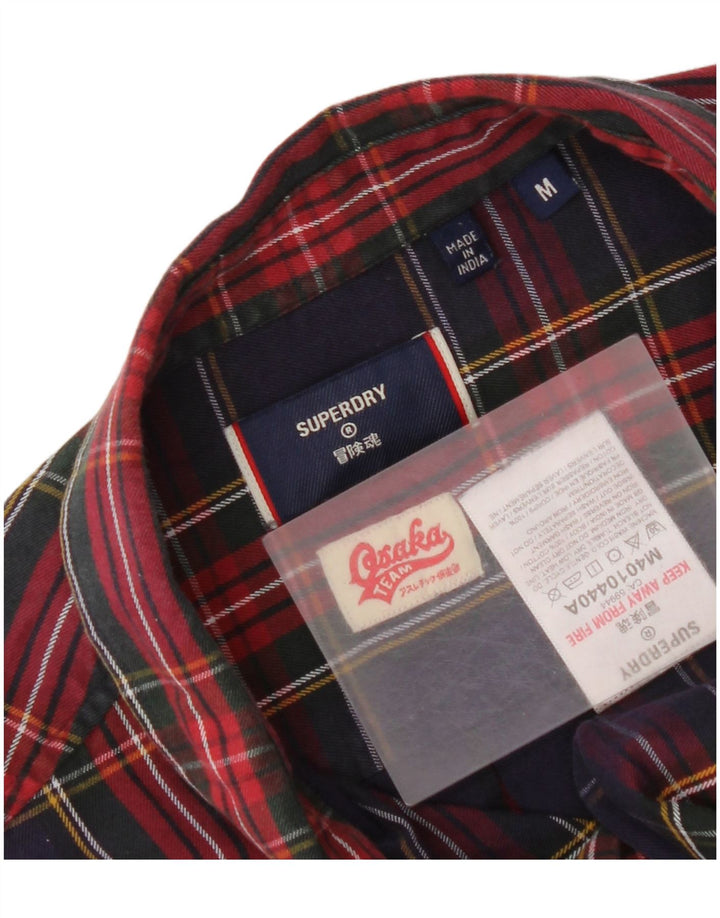 Męska koszula flanelowa Superdry, bawełniana, w średnią granatową kratkę