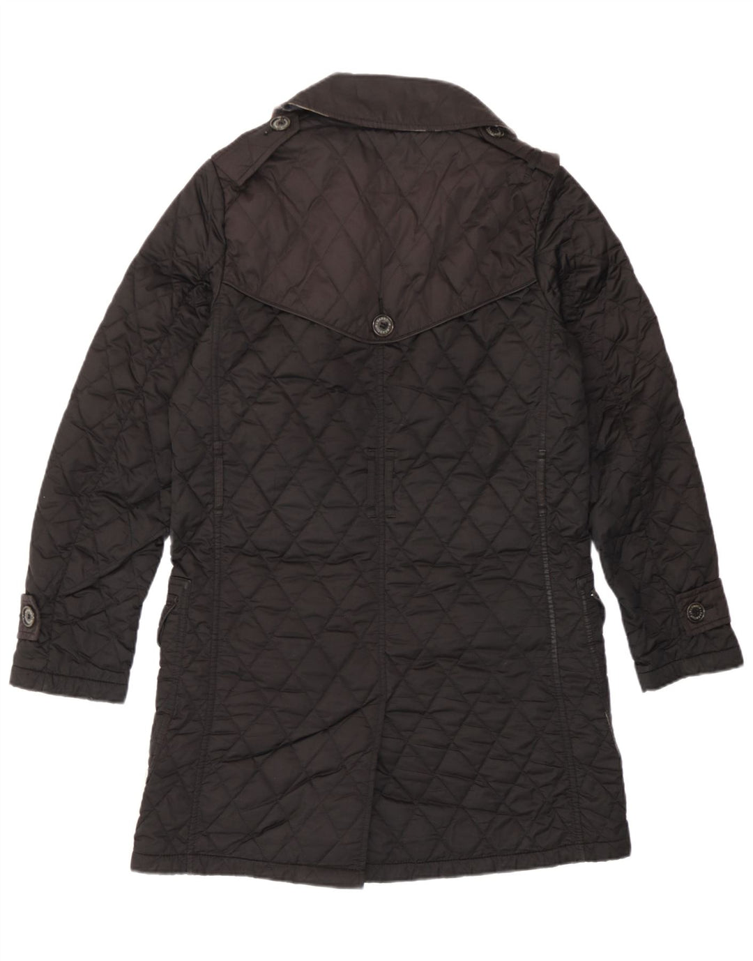 Damski wojskowy pikowany dwurzędowy płaszcz wojskowy Barbour UK 10 Small Black