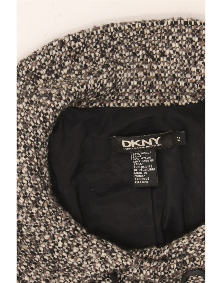 DKNY Womens Overcoat US 2 XS Grey Flecked Wool Vintage Dkny and Second-Hand Dkny from Messina Hembry 