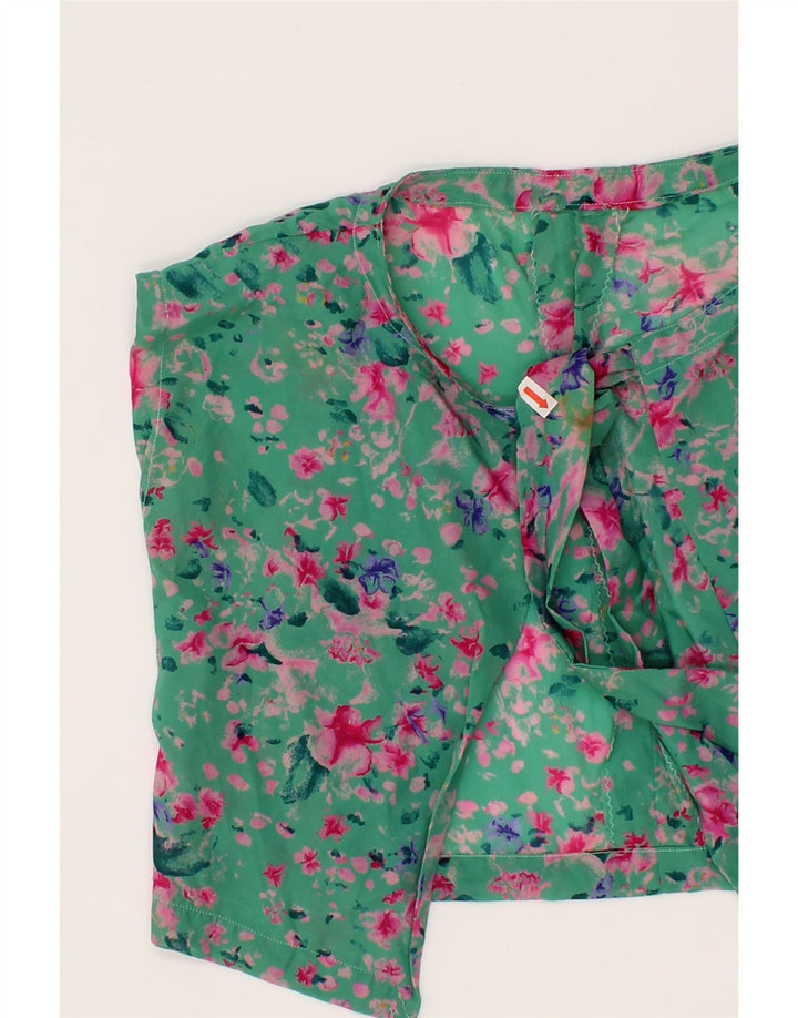 VINTAGE Womens 2 Piece Set UK 12 Medium Green Floral Vintage Vintage and Second-Hand Vintage from Messina Hembry 