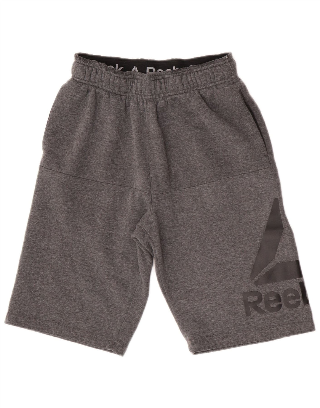Męskie spodenki sportowe Reebok z grafiką, małe, szare, bawełniane