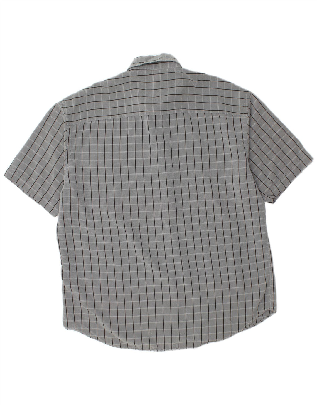 Męska koszula z krótkim rękawem Pierre Cardin XL, szara, poliestrowa kratka