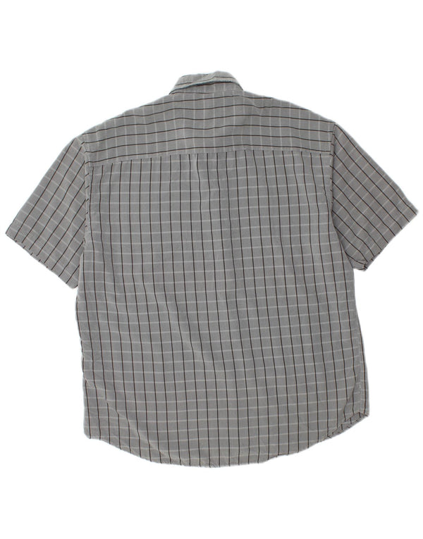 Pierre Cardin Mens Short Sleeve Shirt XL Grey Check Polyester