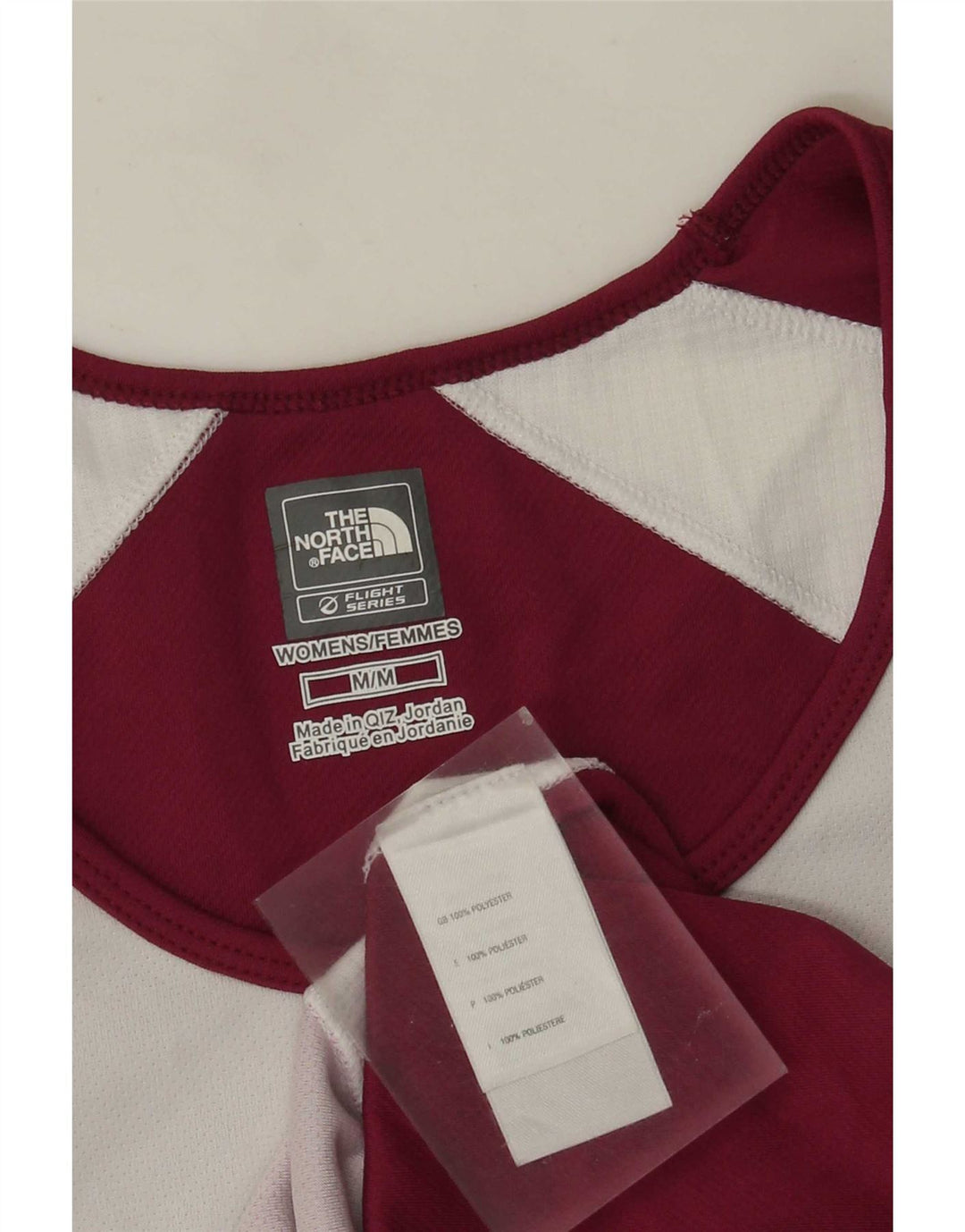 Top damski z kamizelką The North Face UK 12, poliester w kolorze średniego burgunda