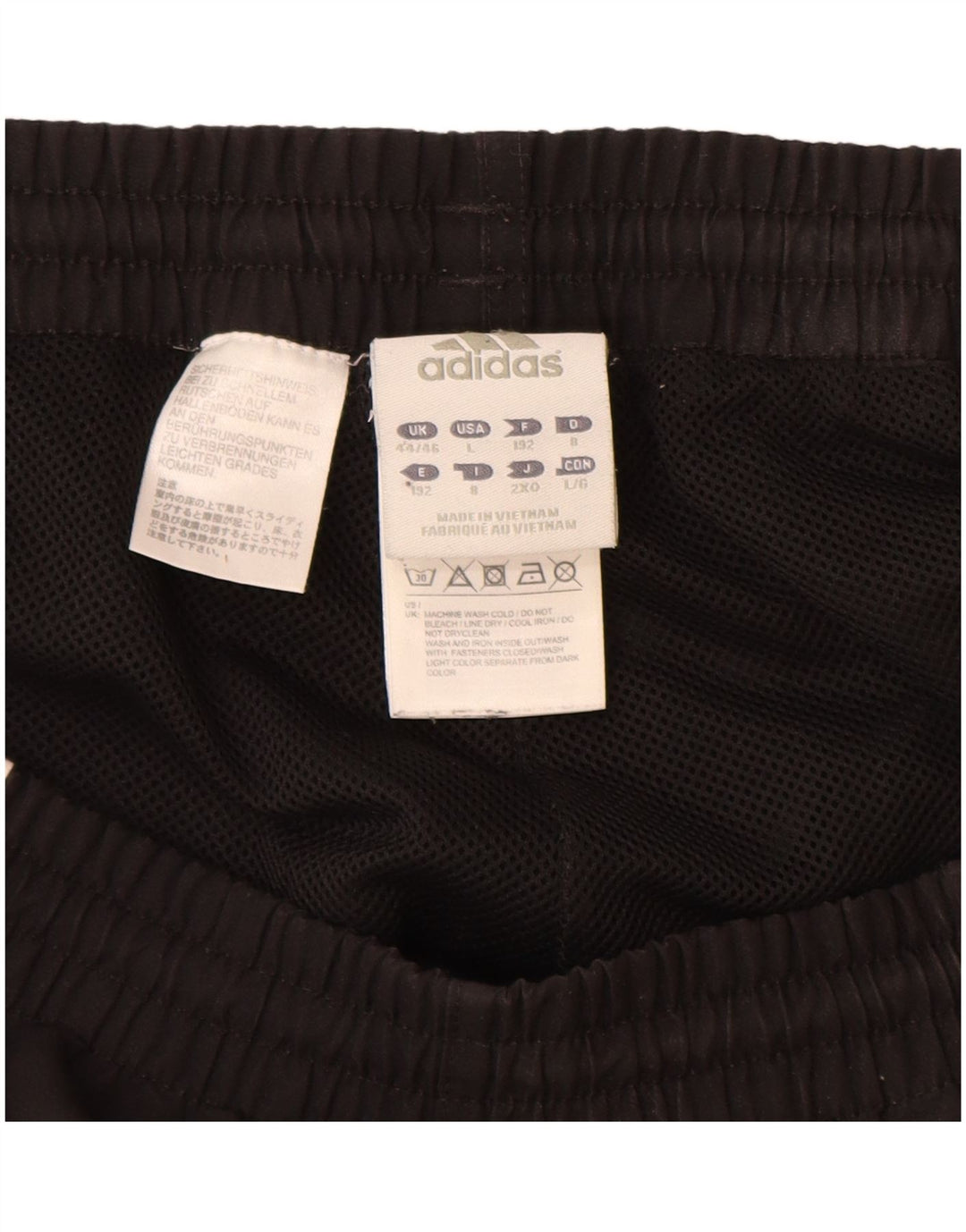 Męskie spodnie dresowe ADIDAS Joggers UK 44/46, duże czarne bloki kolorów