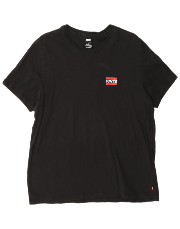 Męski T-shirt Levi's Slim Fit z grafiką, 2XL, czarna bawełna