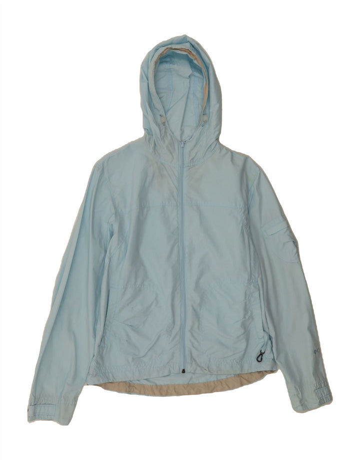 COLUMBIA Womens Oversized Hooded Rain Jacket UK 10 Small Blue Cotton Vintage Columbia and Second-Hand Columbia from Messina Hembry 