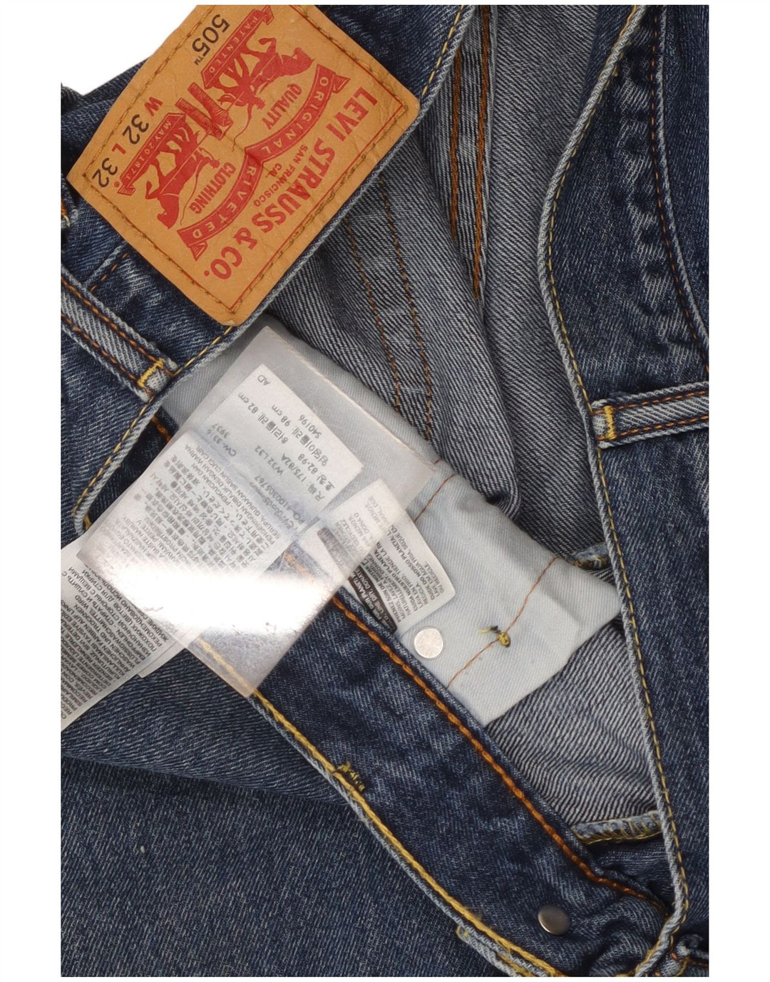 Męskie jeansy Levi's 505 Straight W32 L32 Niebieskie bawełniane