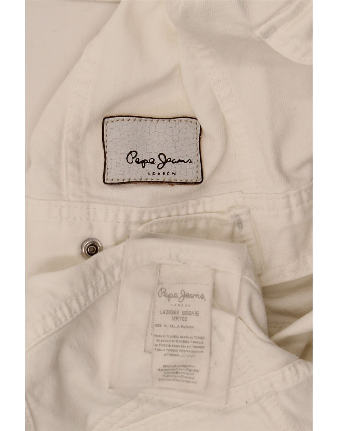 Damska kurtka dżinsowa PEPE Jeans UK 12, średnia biała bawełna