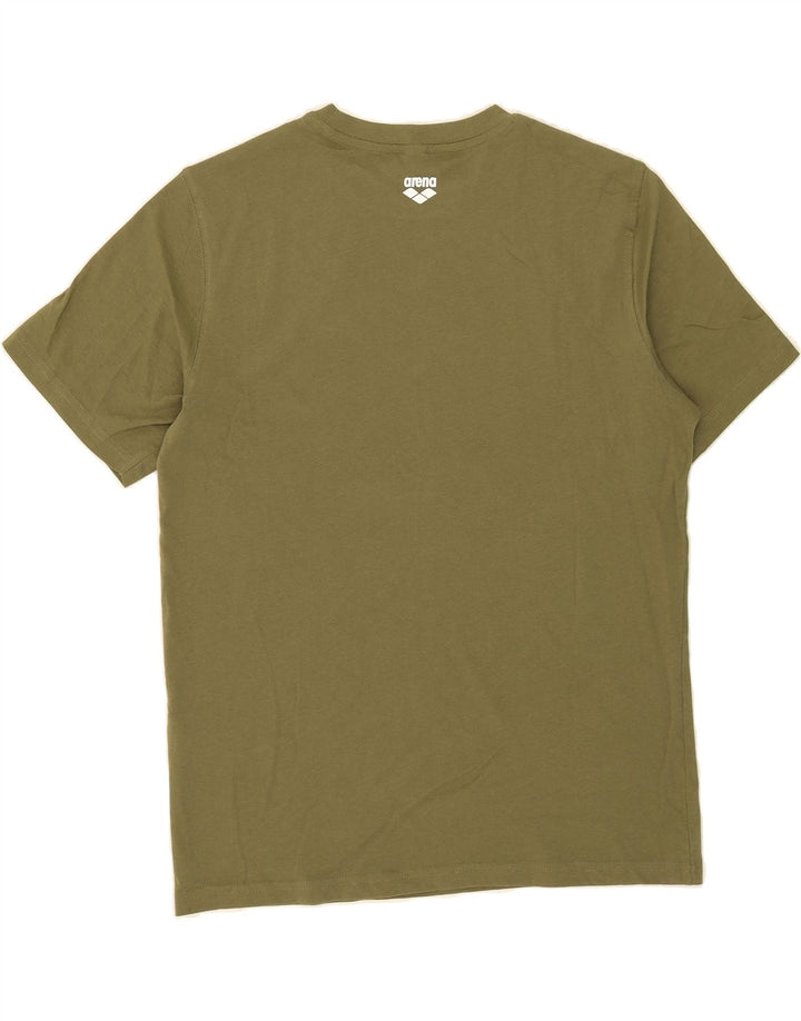 ARENA Mens Graphic T-Shirt Top Medium Green Cotton Vintage Arena and Second-Hand Arena from Messina Hembry 