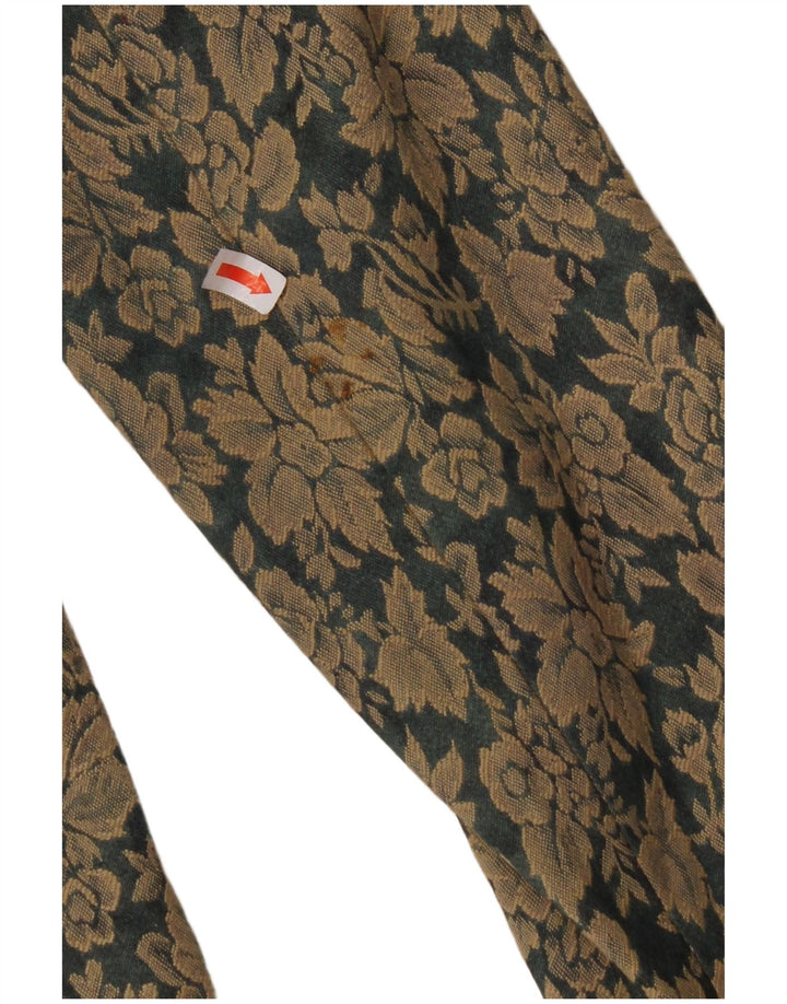 Damska marynarka VINTAGE zapinana na 3 guziki EU 40 Średniobrązowa bawełniana w kwiaty