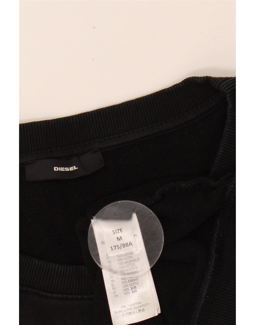 Damska bluza z grafiką DIESEL UK 14, średnia czarna bawełna