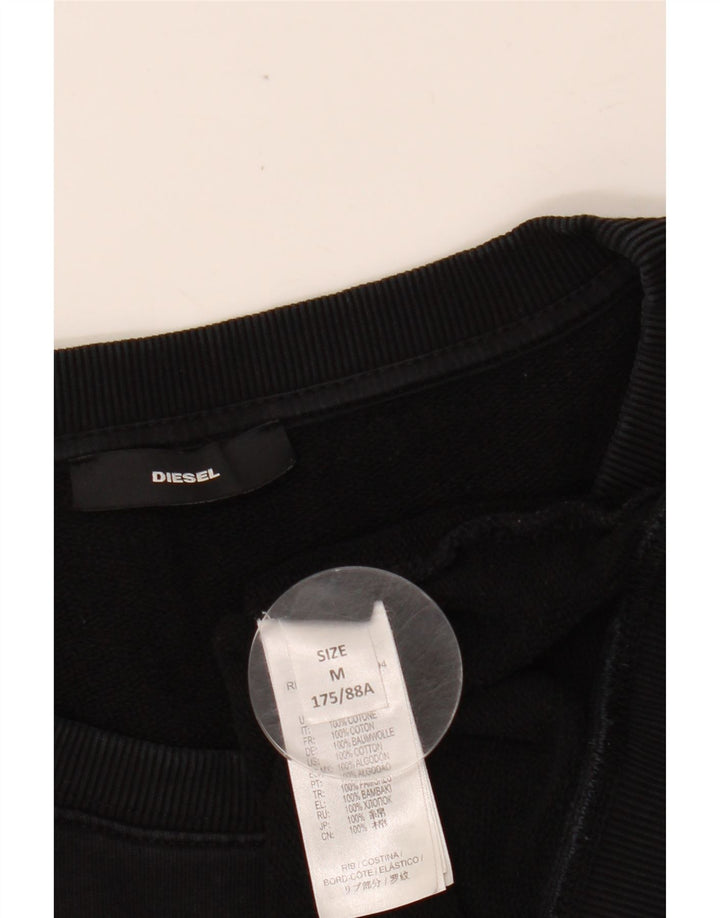 Damska bluza z grafiką DIESEL UK 14, średnia czarna bawełna