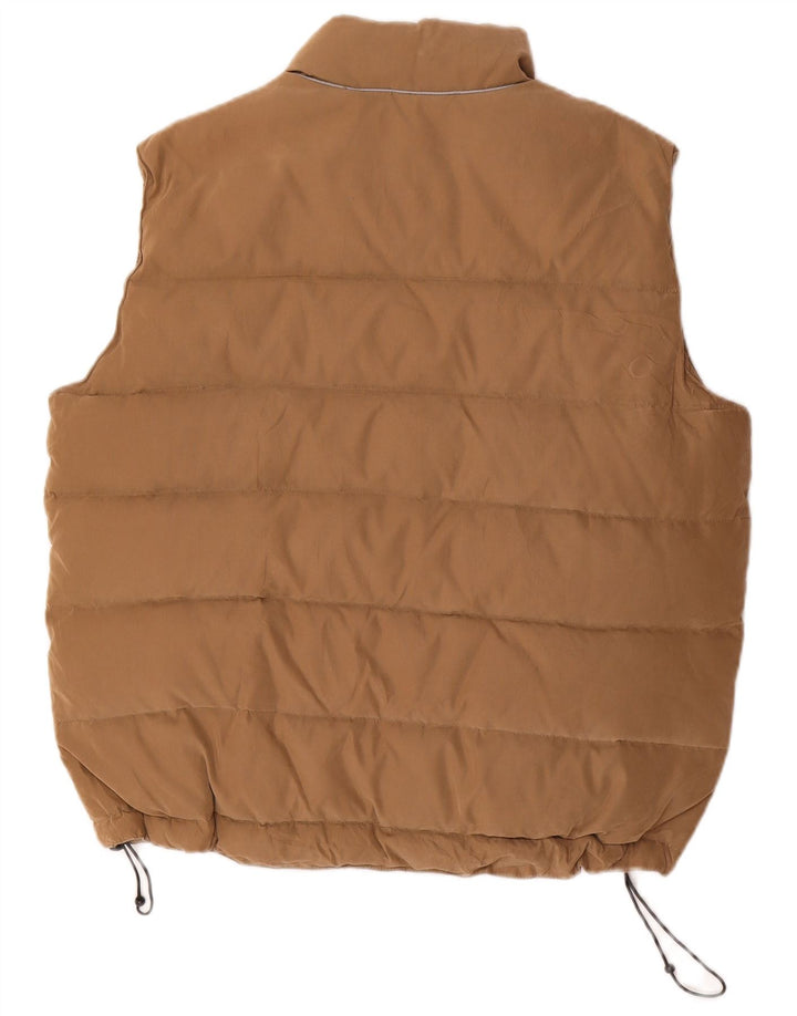 Męska wyściełana kamizelka VINTAGE UK 40, duża, beżowa, poliester