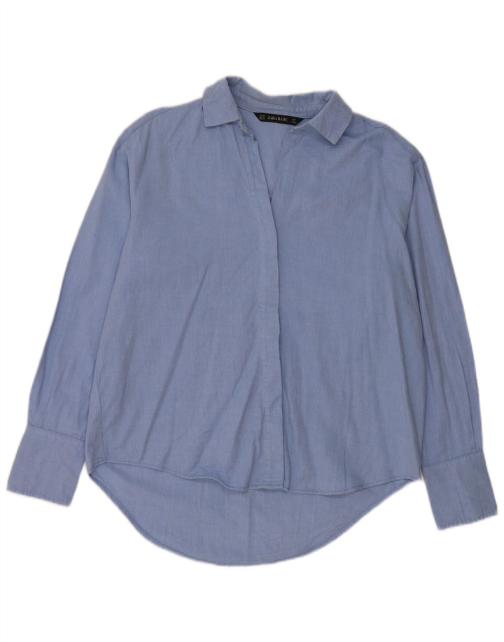 Damska koszula oversize Zara UK 6 XS, niebieska, bawełniana
