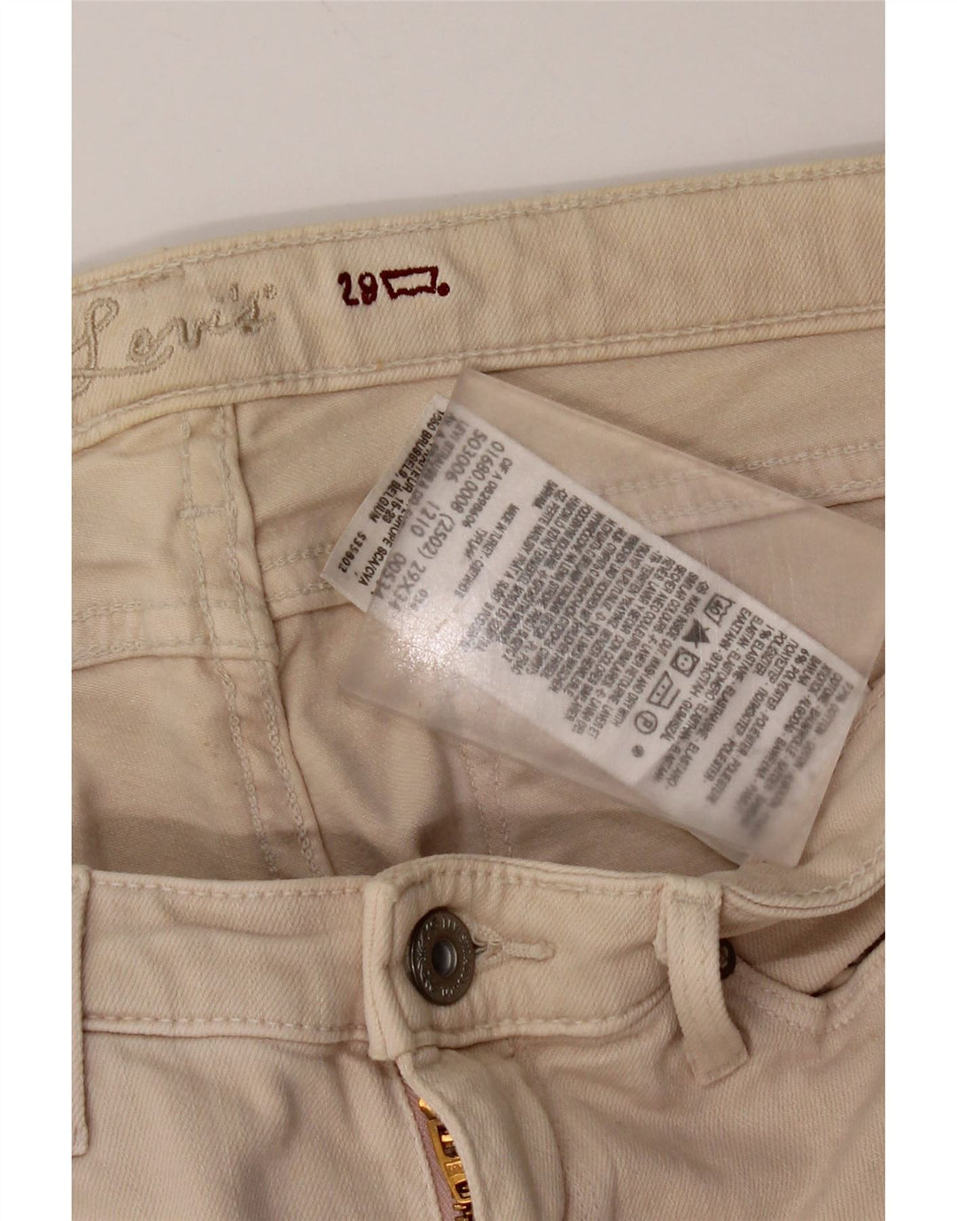 Męskie jeansy Levi's Skinny W29 L34 Beżowa bawełna