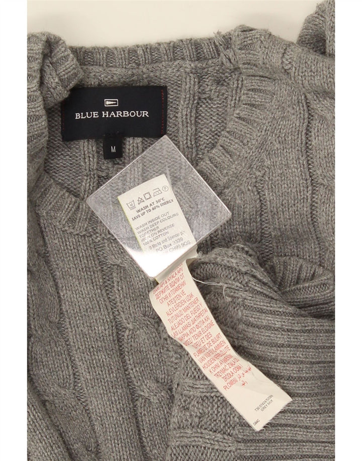 MARKS & SPENCER Męski sweter z okrągłym dekoltem w kolorze niebieskim, średnioszary