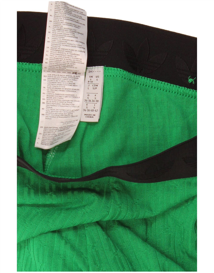Legginsy damskie ADIDAS UK 8/10, mały, zielony, poliestrowy blok kolorów
