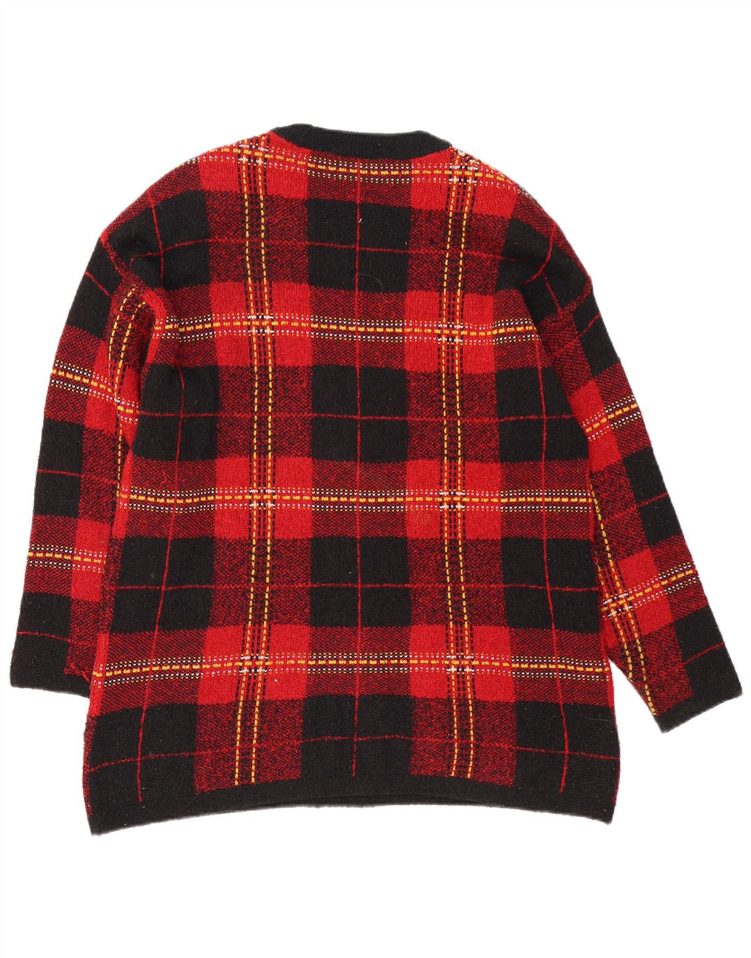 Marks & Spencer Damski sweter z okrągłym dekoltem, UK 16, duża czerwona kratka
