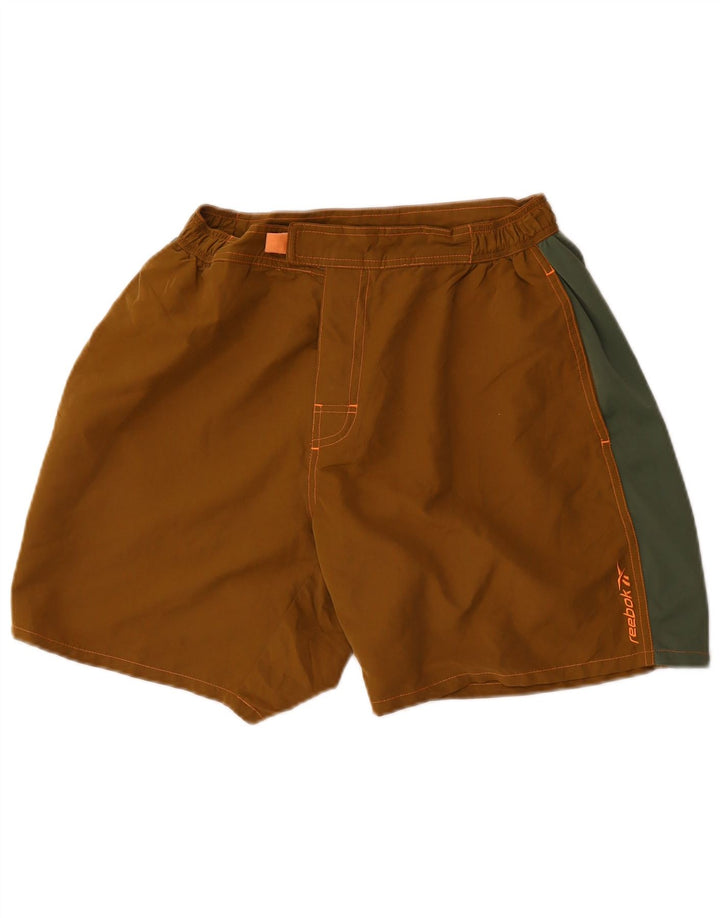 Męskie spodenki kąpielowe Reebok, duże, poliestrowe w kolorze khaki