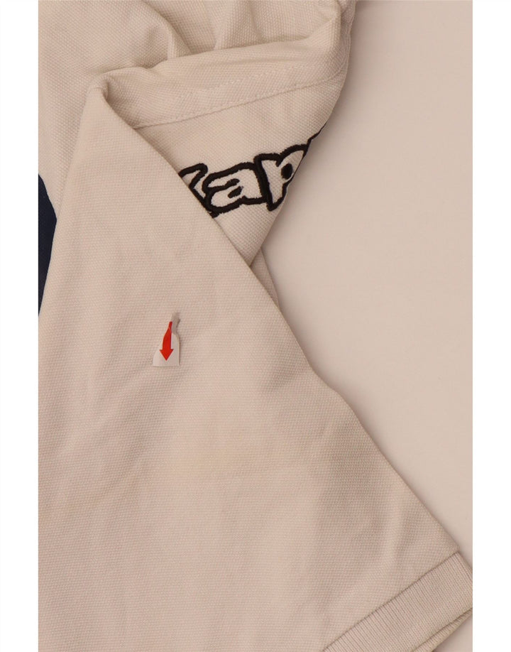 KAPPA Mens Graphic Polo Shirt Medium White Vintage Kappa and Second-Hand Kappa from Messina Hembry 