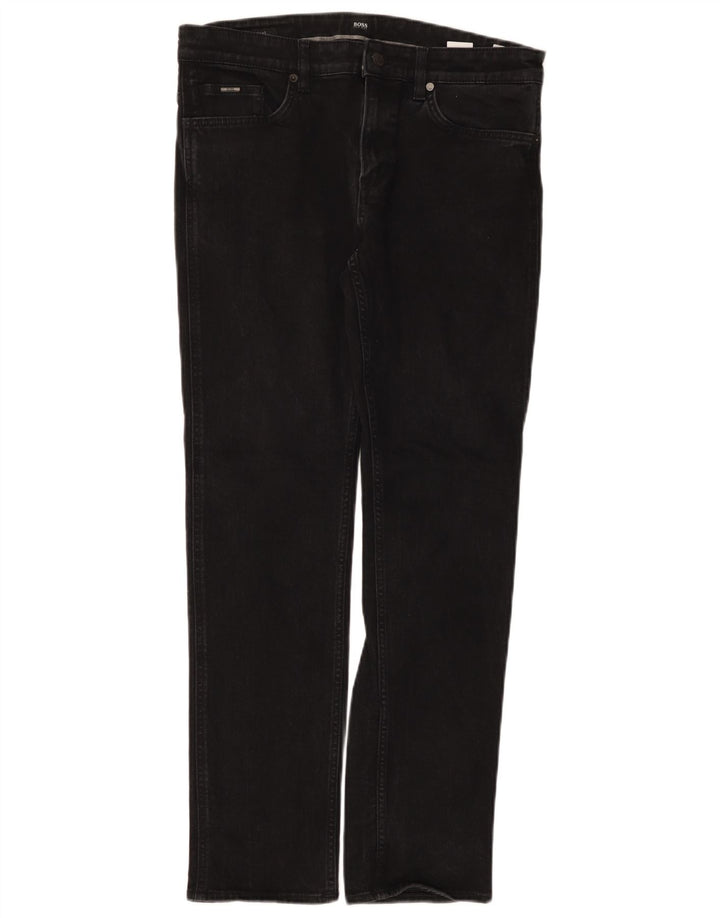 Męskie jeansy slim Hugo Boss W32 L30 Czarne bawełniane