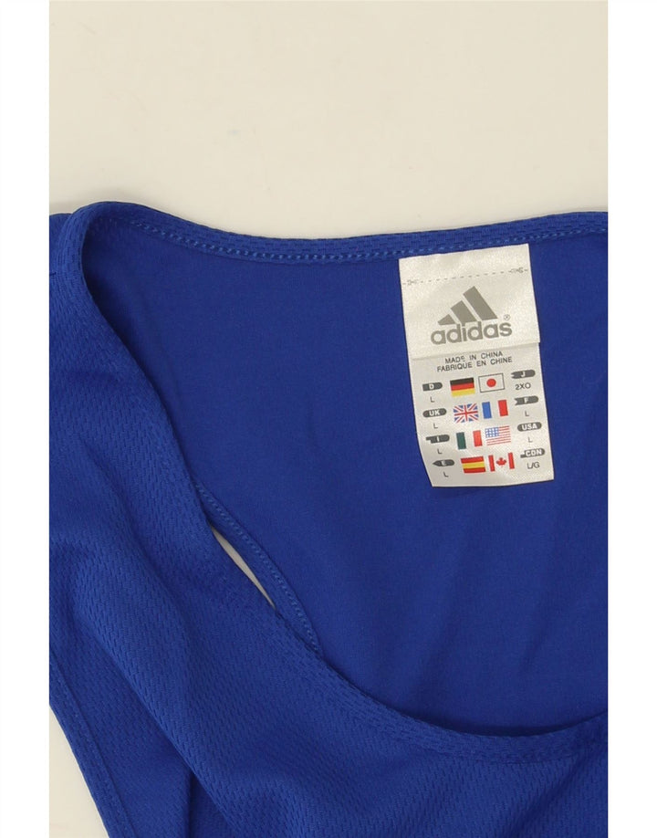 Adidas Męska kamizelka Top Duży niebieski poliester z blokami kolorów