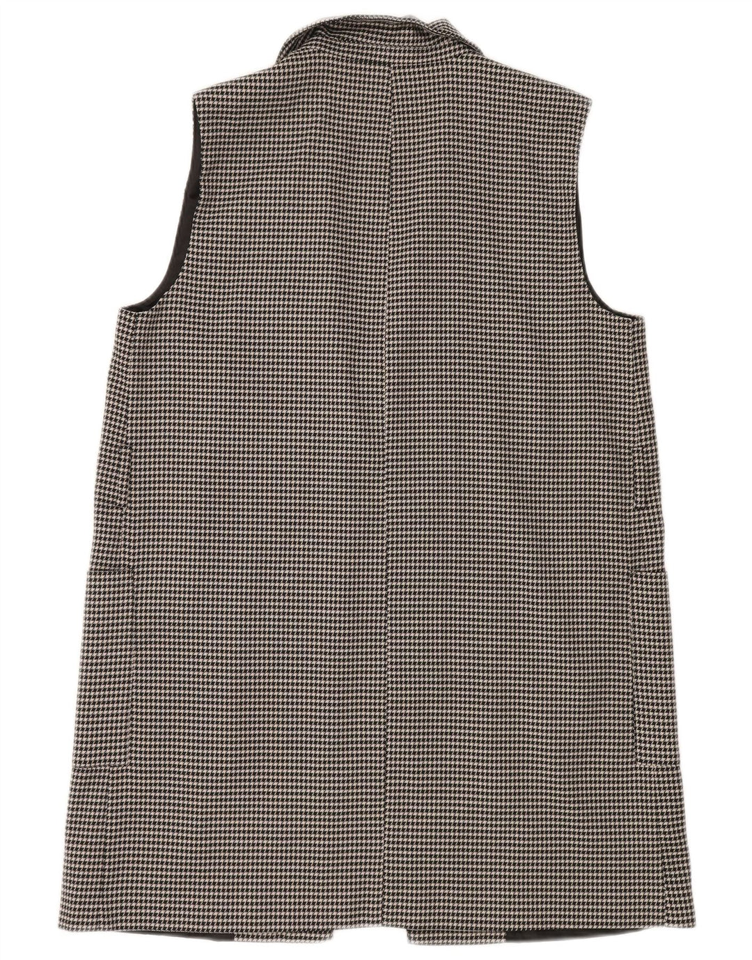 Damska marynarka Zara Longline Open Blazer UK 14, średnia czarna pepitka