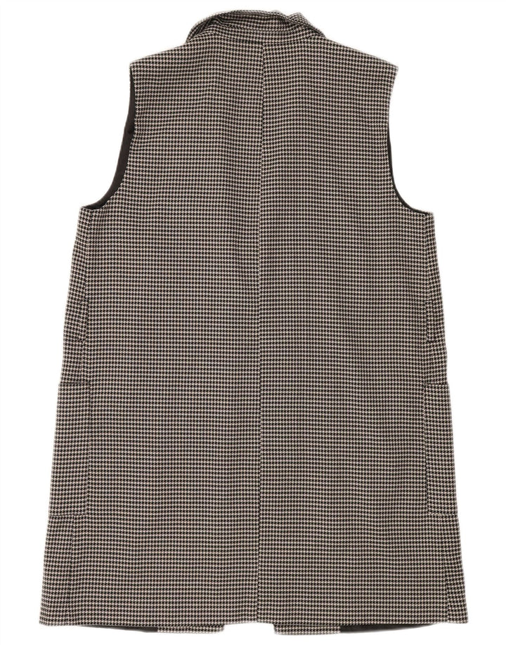 Damska marynarka Zara Longline Open Blazer UK 14, średnia czarna pepitka