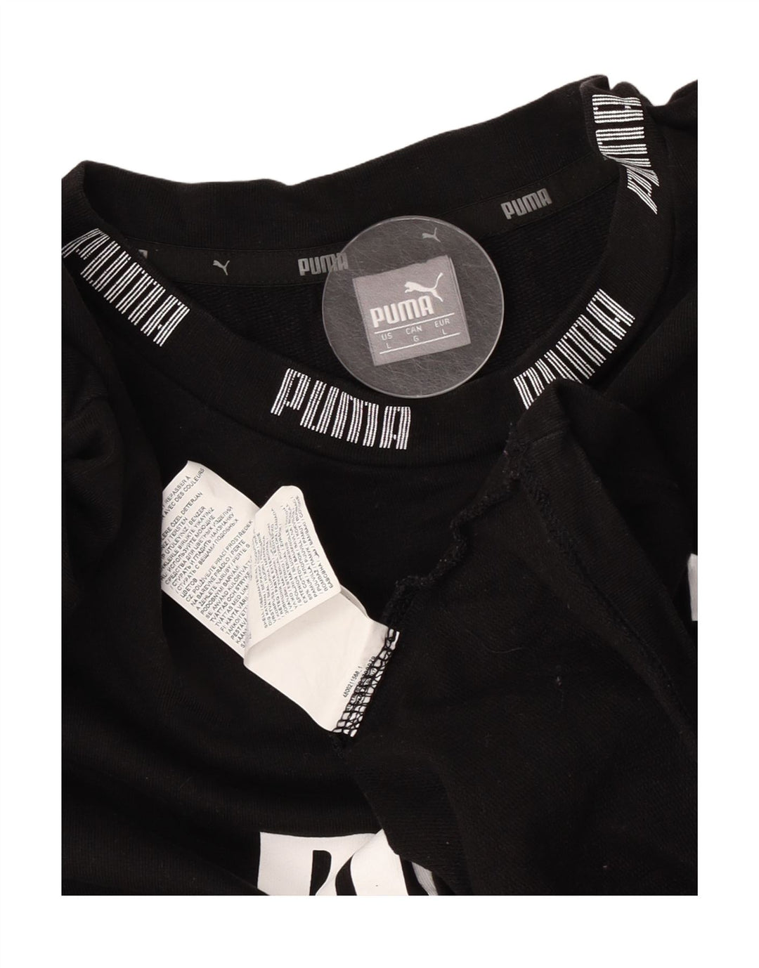 Męski T-shirt z grafiką Puma, duży, czarny, bawełniany