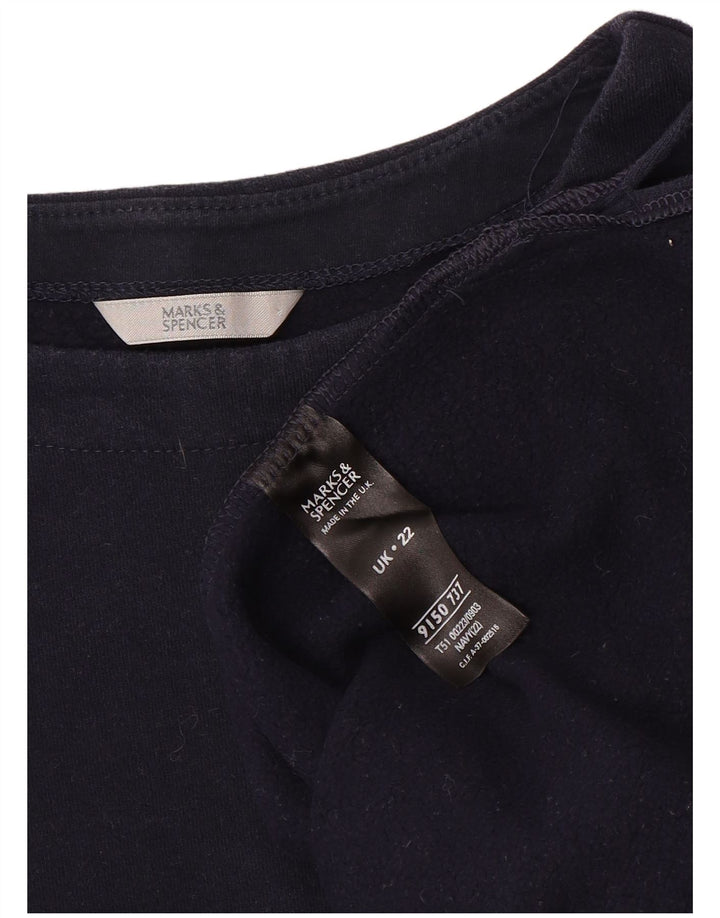 Bluza damska MARKS & SPENCER UK 22 3XL Granatowa, bawełniana