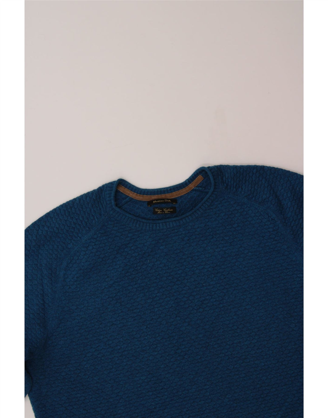 MASSIMO DUTTI Mens Crew Neck Jumper Sweater Medium Blue Cotton Vintage Massimo Dutti and Second-Hand Massimo Dutti from Messina Hembry 