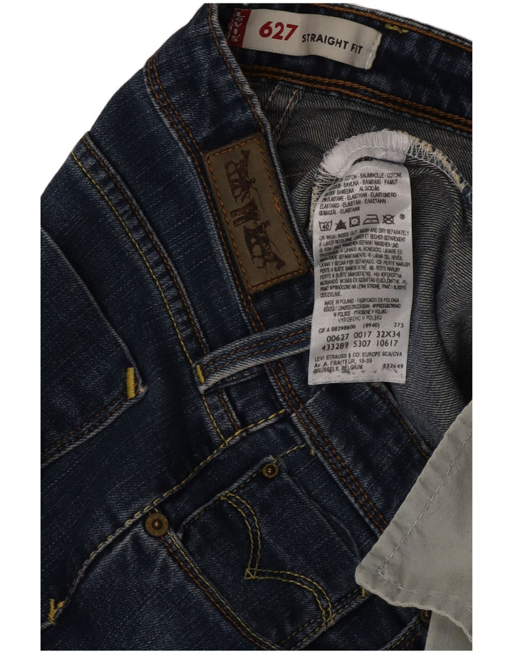 Damskie jeansy Levi's 627 Straight W32 L30 Niebieskie bawełniane