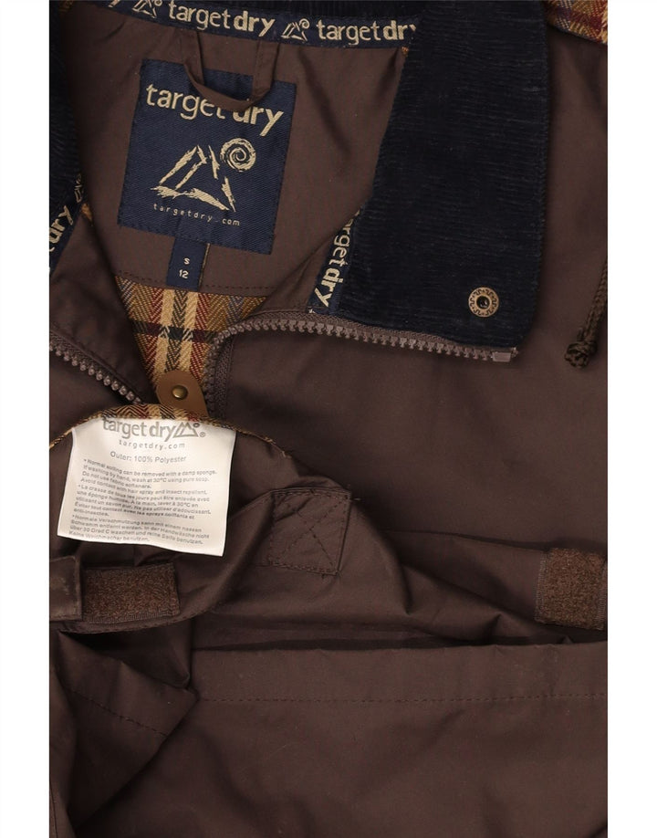 Damski płaszcz przeciwdeszczowy z kapturem TARGET DRY UK 12, średni brązowy poliester