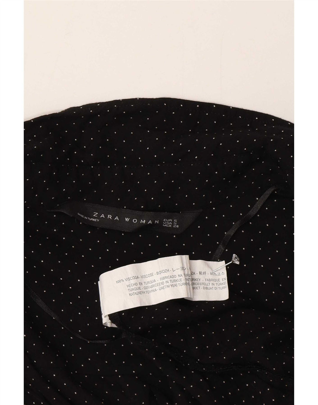 Koszula damska Zara UK 10 Small Black w kropki, wiskoza