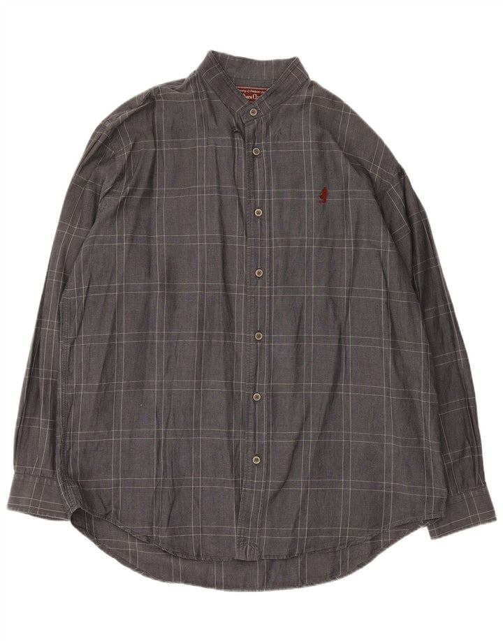 Koszula męska Marlboro Classics, duża, szara, bawełniana krata