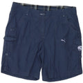 PUMA Womens Cargo Shorts UK 14 Large W36 Navy Blue Cotton