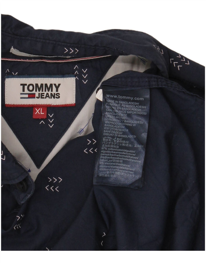 Koszula męska Tommy Hilfiger w abstrakcyjny wzór XL, granatowa, bawełniana