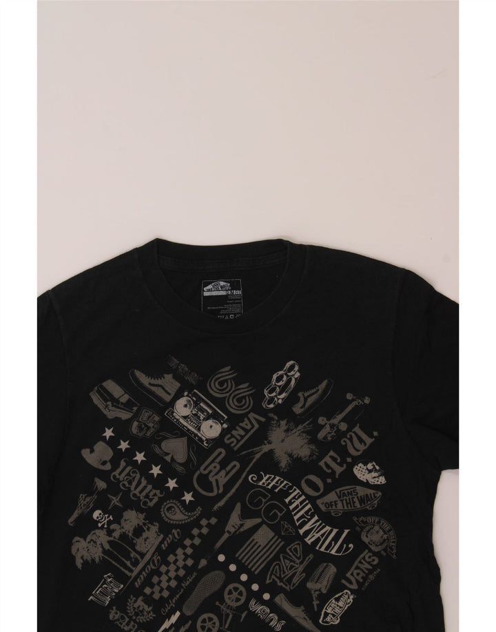 VANS Mens Slim Fit Graphic T-Shirt Top Small Black Vintage Vans and Second-Hand Vans from Messina Hembry 