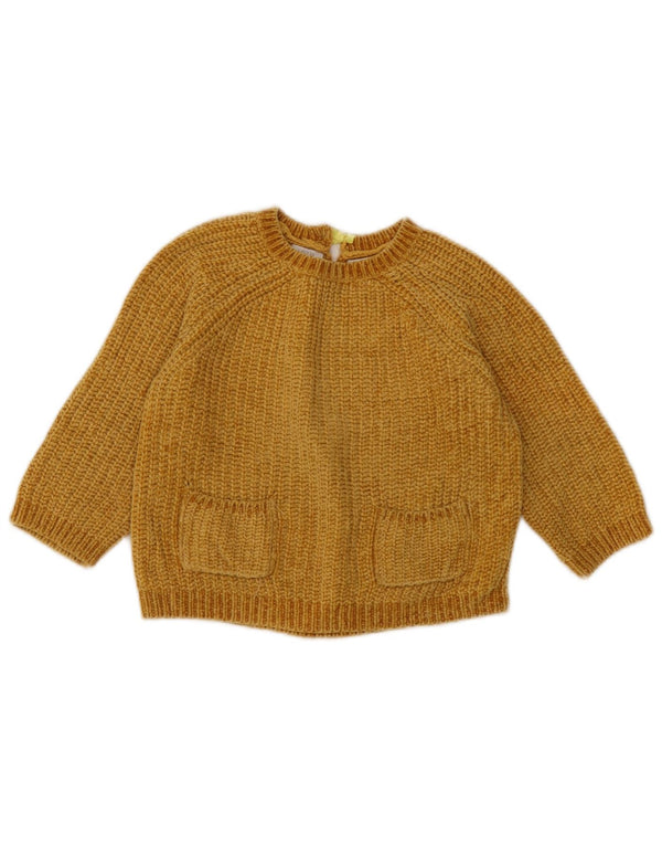 Sweter dziewczęcy Zara z okrągłym dekoltem, 4-5 lat, żółty