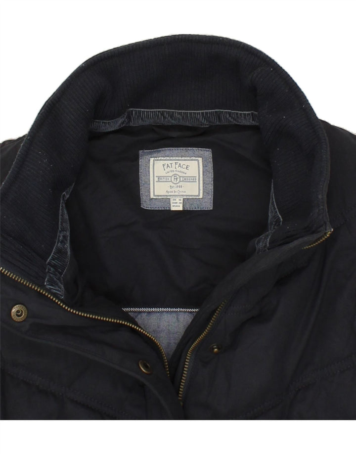 FAT FACE Womens Padded Gilet UK 10 Small Navy Blue Polyester Vintage Fat Face and Second-Hand Fat Face from Messina Hembry 