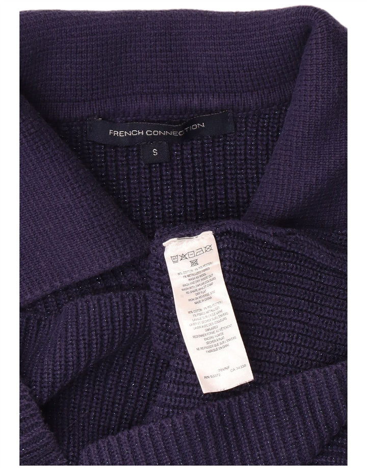 FRENCH CONNECTION Damski sweter polo UK 10, mały, granatowy