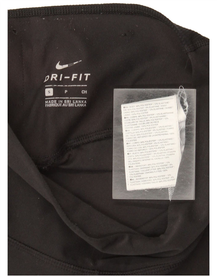 Damskie legginsy Nike Dri Fit Capri UK 10, mały, czarny poliester z blokami kolorów